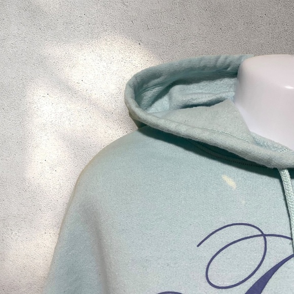 !! SOLD DO NOT BUY !! VS PINK Light Blue Cropped Hoodie - Picture 3 of 4